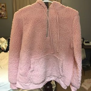 Pink fuzzy hoodie